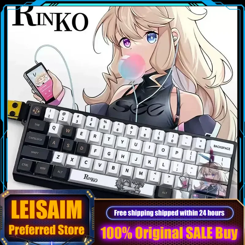 Rinko theme anime keycap mechanical keyboard 109 keys Cherry PBT custom keycap cross axis PC gaming keyboards gift collection