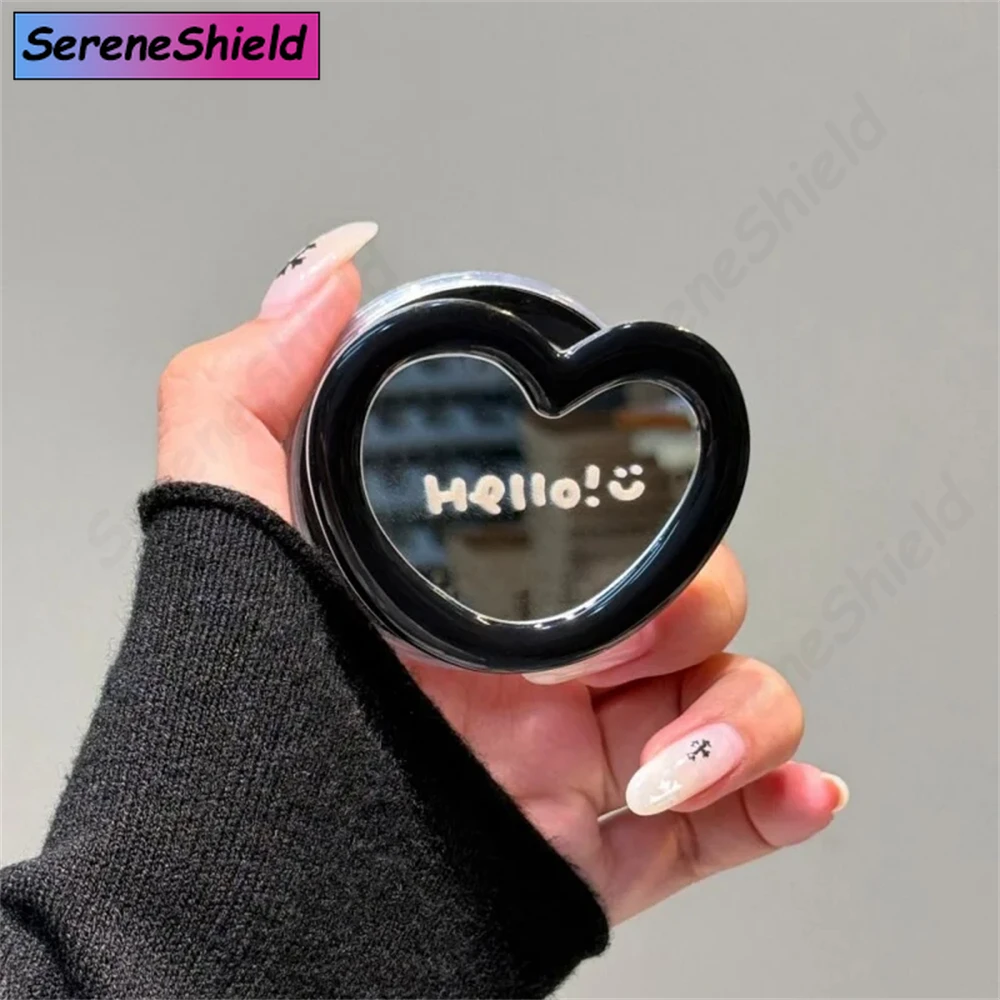 

Korean Cute 3D Love Heart Makeup Mirror For Magsafe Griptok Holder Phone Finger Ring Stand Support For iPhone 17 16 Girl Bracket