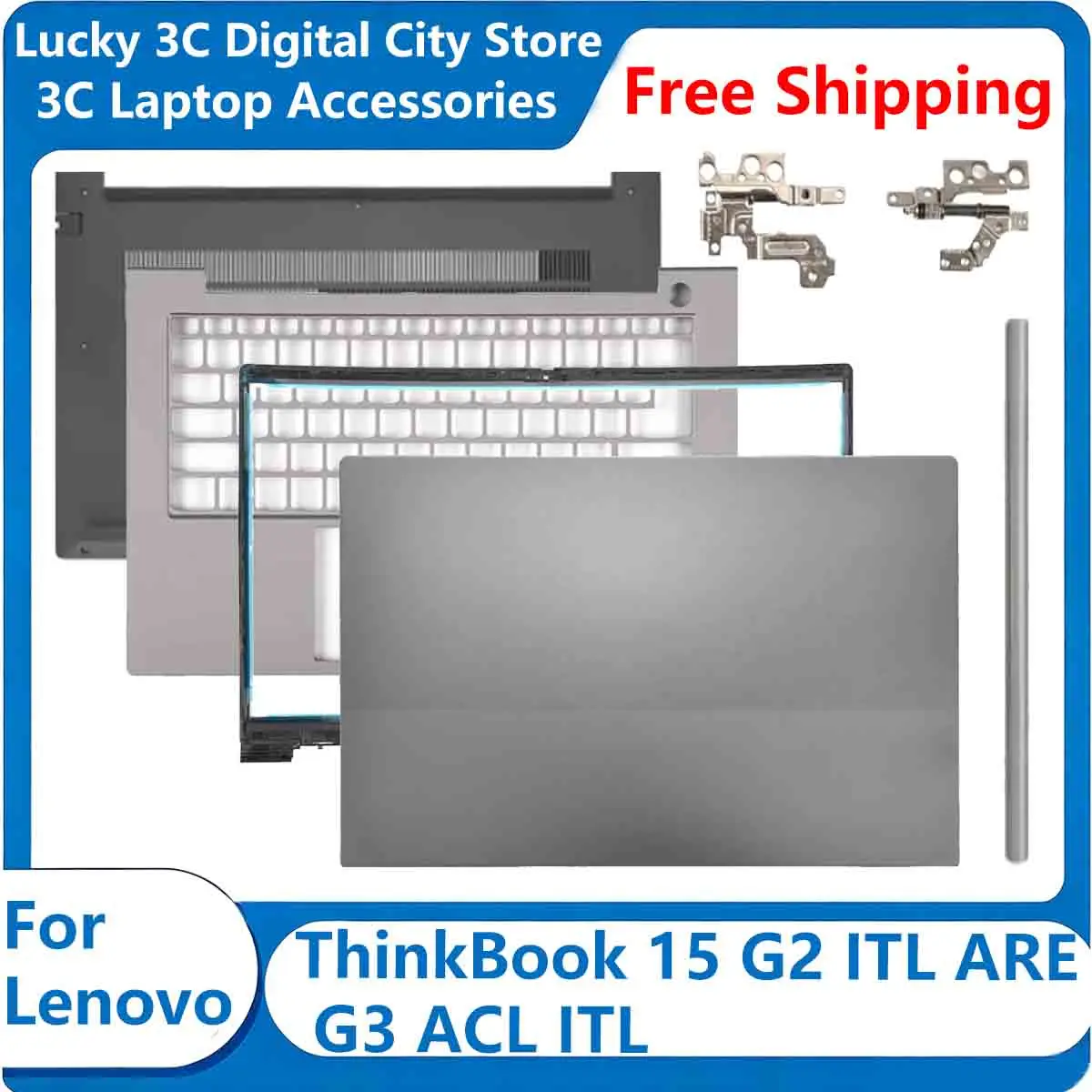 New For ThinkBook 15 G2 ITL ARE G3 ACL ITL Replacement Laptop LCD Back Cover/Front Bezel/Palmrest/Bottom Case Hinges/Hinge Cover