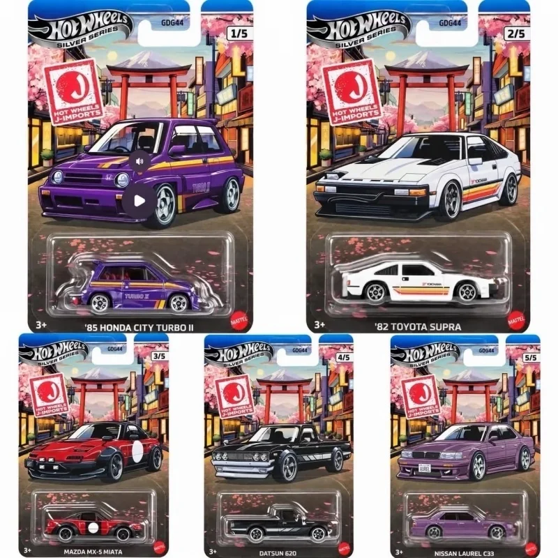 Hot Wheels GDG44 Sakura Theme Nissan Toyota Supra Ferrari Diecast Car Desktop Decor Gift