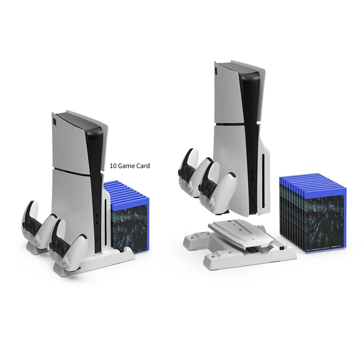 Multi-Functional Cooling Dock for P5 Console Universal Dock Docking Station with Disc Storage Handle for PRO/PS5slim