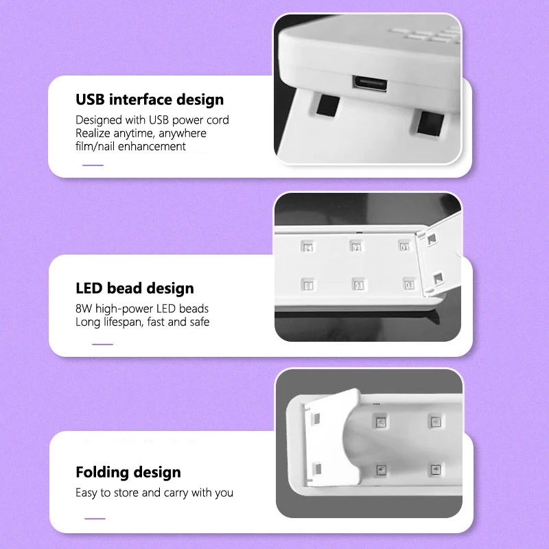 Uv Nagellamp Mini Usb Draagbare Led Licht Voor Gel Nagellak Cure Light Flash Curing Lamp Voor Nail Art Salon Thuis Diy
