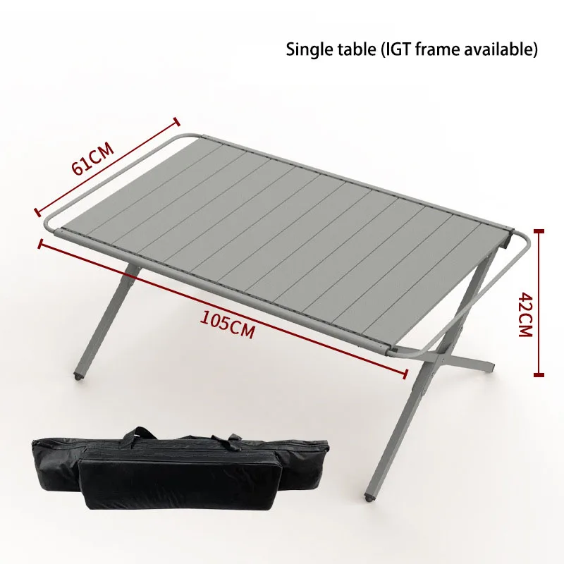 Table de rouleau d'œufs en alliage d'aluminium pour camping en plein air, barbecue tactique IGT, multifonctionnelle, peut être épissée, table pliante portable