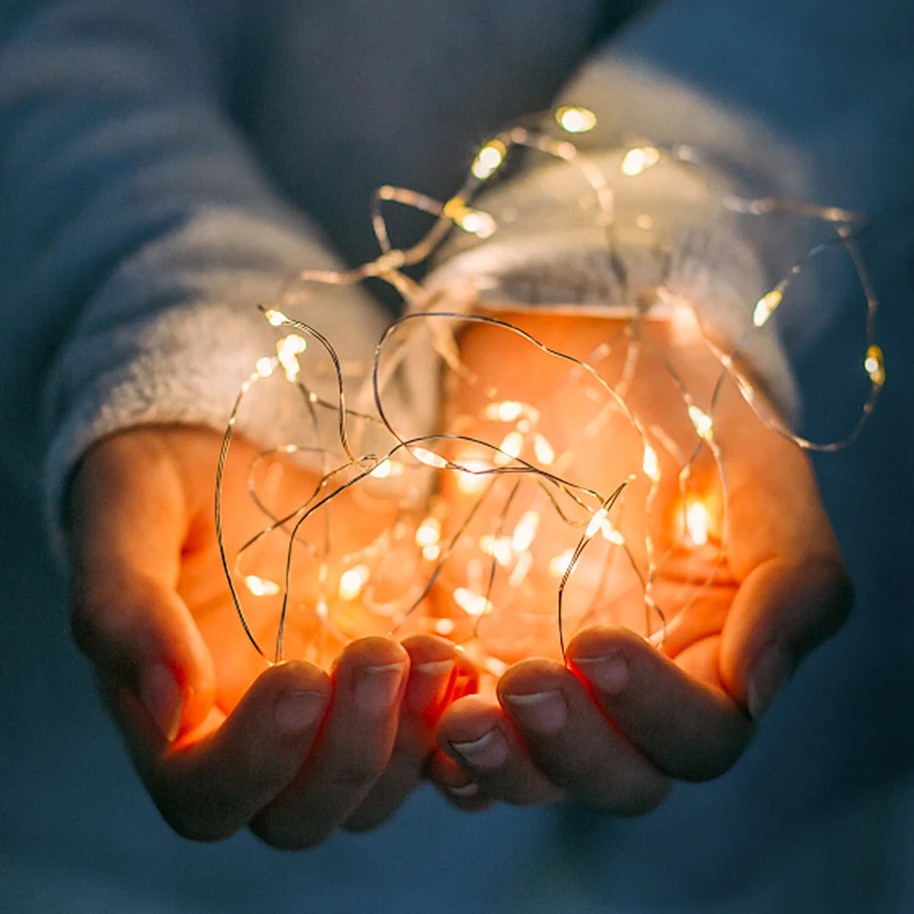 Led lichtslingers batterij werkende sprookjesachtige bloem geschenkdoos decoratie voor bruiloft kerstfeest huiskamer decoratie lampen