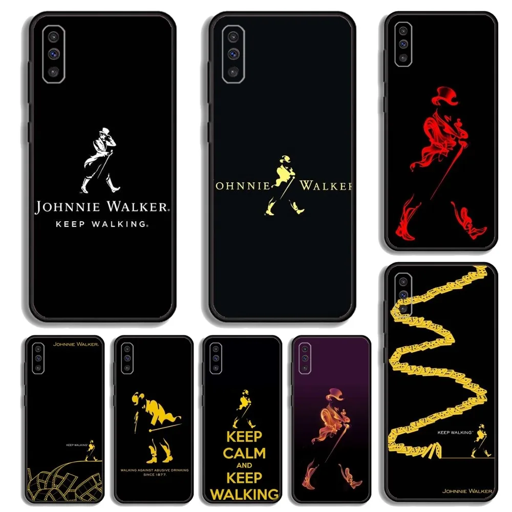 J-Johnnie W-Walker Logo Phone Case For Samsung S23,23,22,30,21,10,9,Note20 Ultra,Lite,Ultra,5G,Plus,FE,Black Soft Case