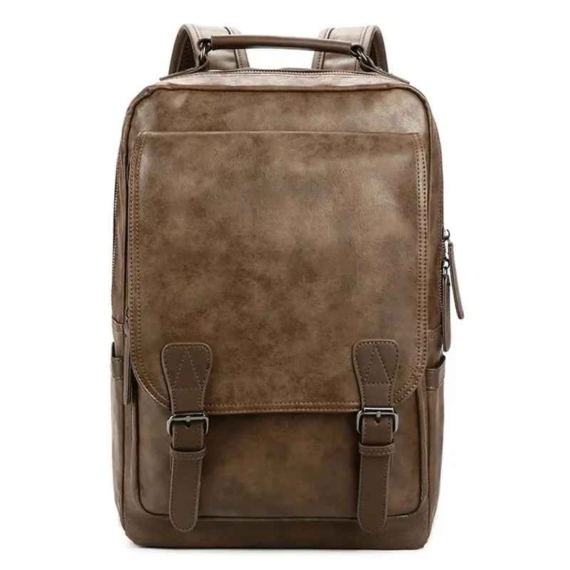 High Capacity Luxury Backpack For Men Business Soft Leather Travel Simple Student School bag Male Casual Laptop Bag