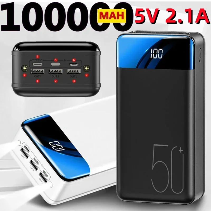 new genuine fast charging 100000mah /98000mah power bank large capacity mobile power universal 5.2V1A fast charging