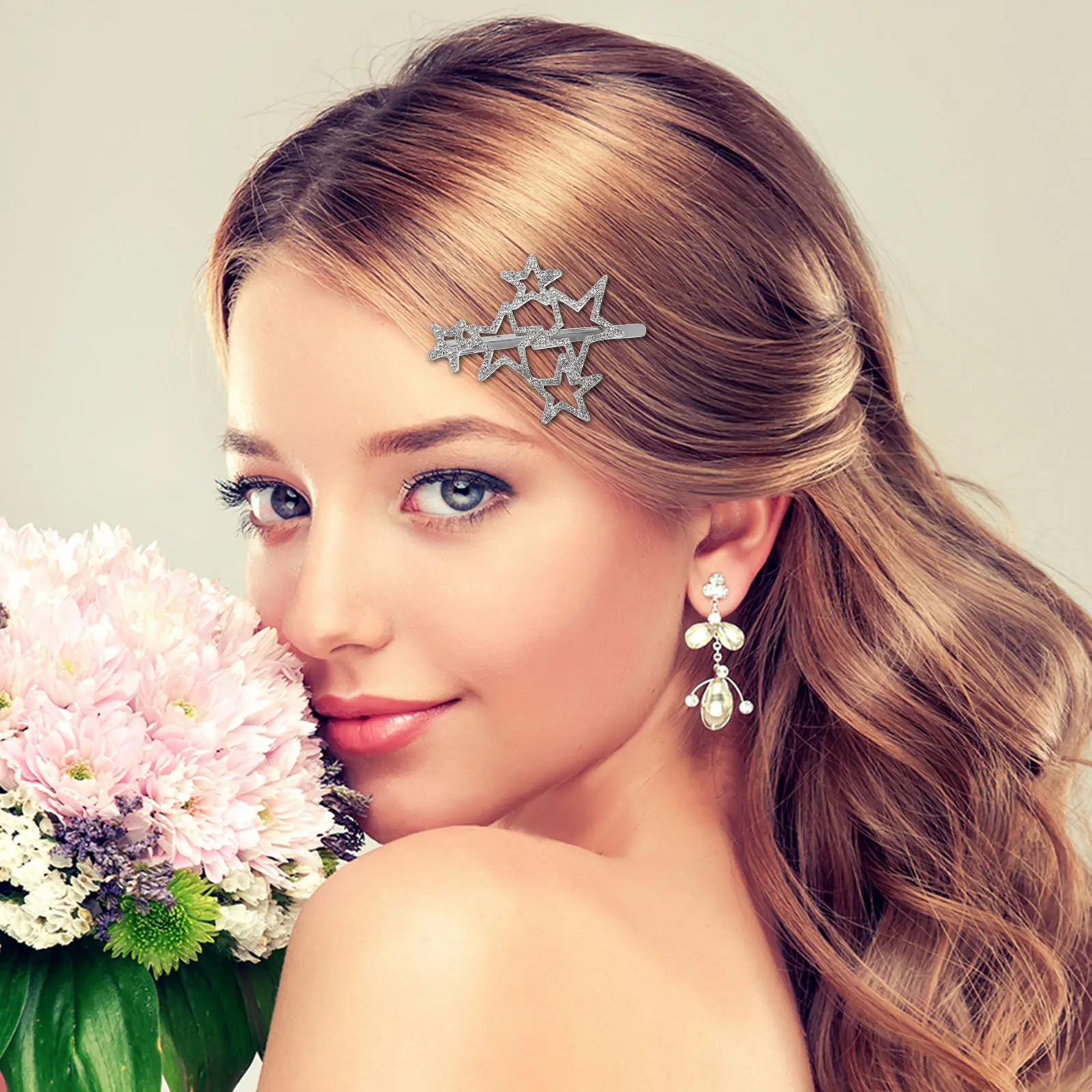 

5Pcs Rhinestones Snowflakes Barrettes Premium Material Hair Accessories for Wedding Birthday Party Hair Clip Snowflakes Hairpin