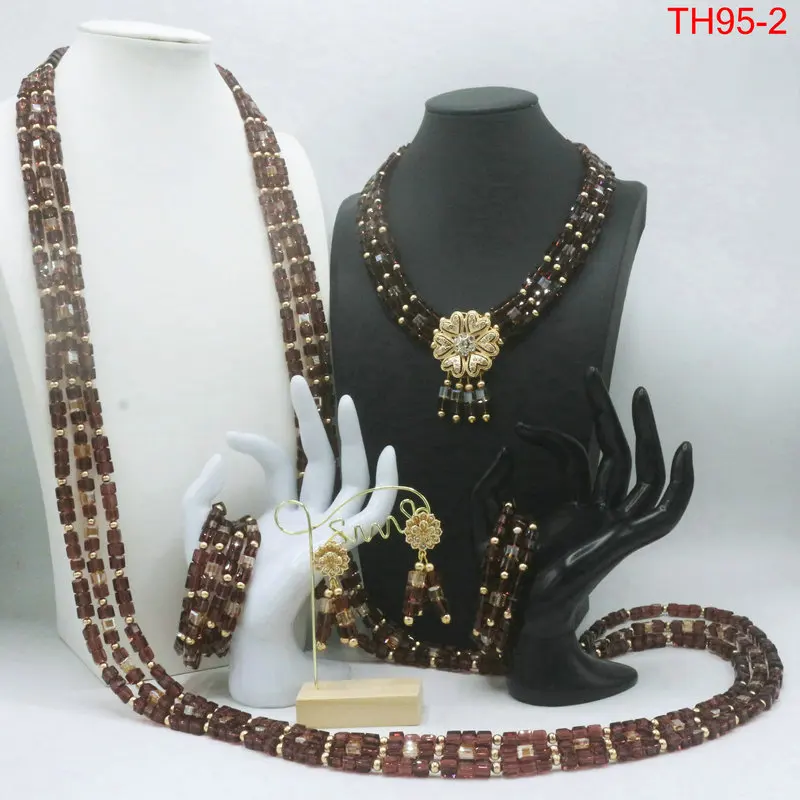 

Африканский модный комплект украшений из коралловых бусин, свадебный комплект украшений с позолотой