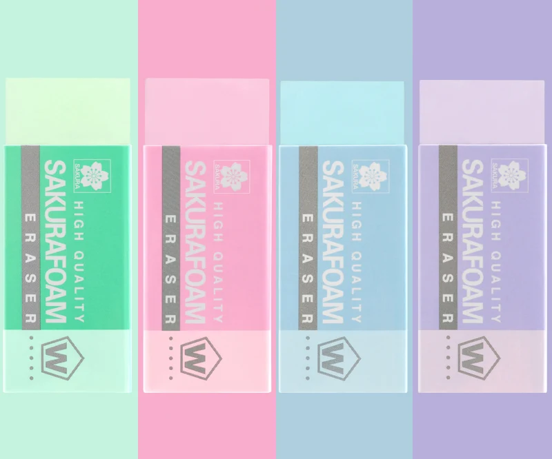 5pcs High Quality Sakura Foam Eraser Professional Drawing Super Clean Rubber Pencil Eraser for Art Drawing Design