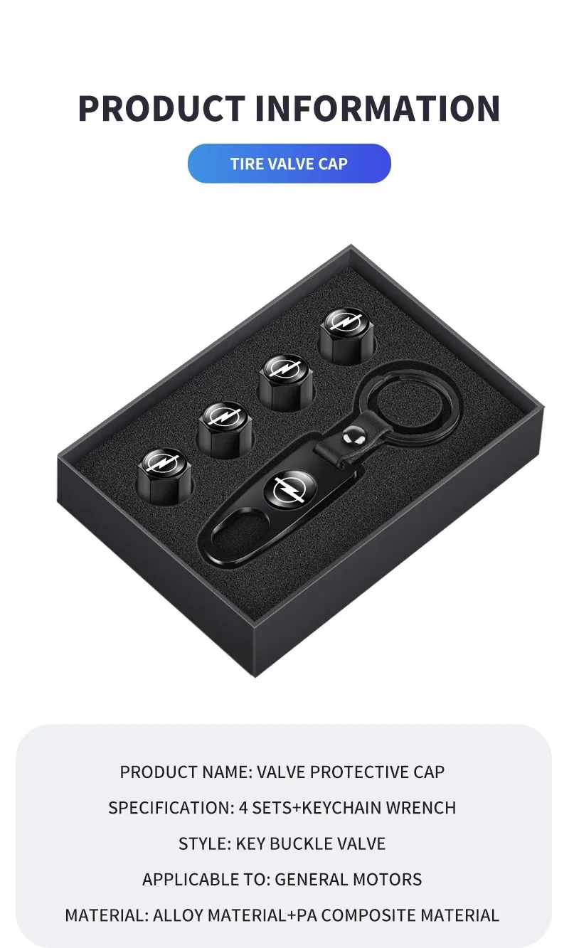 

Крышки клапанов автомобильных шин, пылезащитные шапки с брелком, пригодные для Opel Astra Antara ‌ Zafira ‌ Frontera Grandland Tigra Мокка-э Корса Insignia