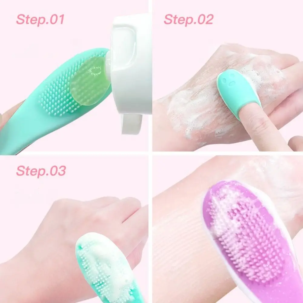 Gezichtsscrub Massager Pad Neus Mee-eter Exfoliërende Puistjes Verwijderen Vingerborstel Mini Siliconen Gezichtsreiniger Borstel