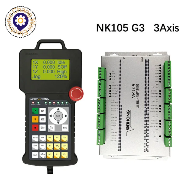 CNC NcStudio 3axis 4axis woodworking engraving machine handle type offline controller WEIHONG NK105 G2 G3 ATC