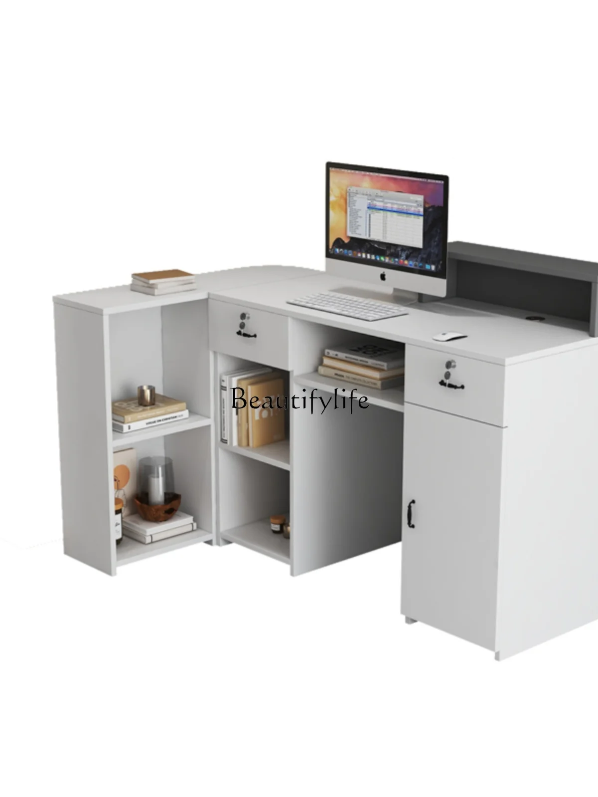 

L-Type Cashier Shop Corner Bar Simple Modern Reception Front Desk