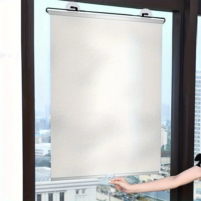 Persianas enrollables, cortinas opacas portátiles, cortinas opacas retráctiles, ventosas de succión, adecuadas para varias ventanas, 1 ud.