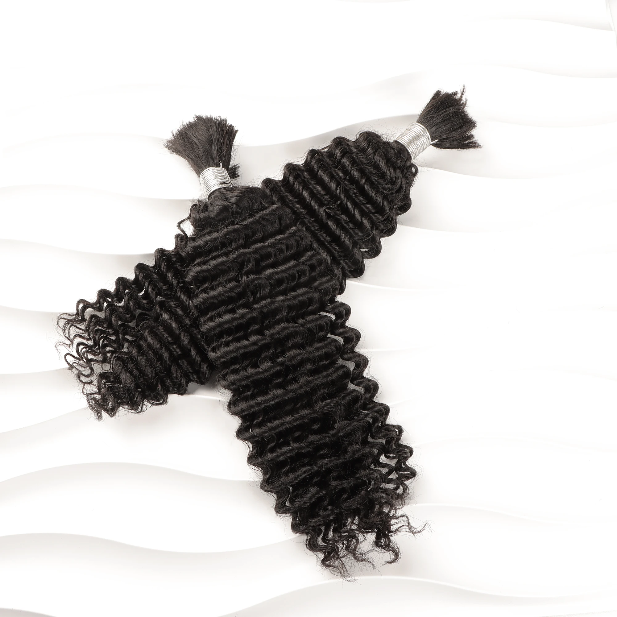 AHVAST deep wave extension braiding hair bundles 100g boho braids hair natural black for braiding virgin hair extension