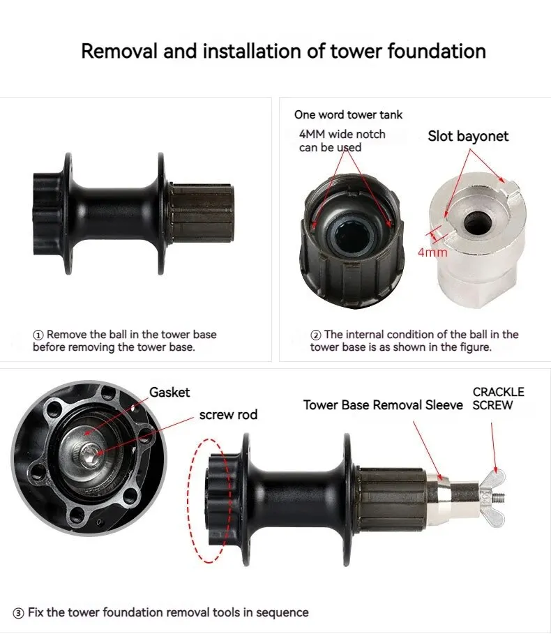Mountain Road Fahrrad Hub Basis Removal Tool Universal Schlitz Installation Steckschlüssel Fahrrad Reparatur Werkzeuge – Detail 7