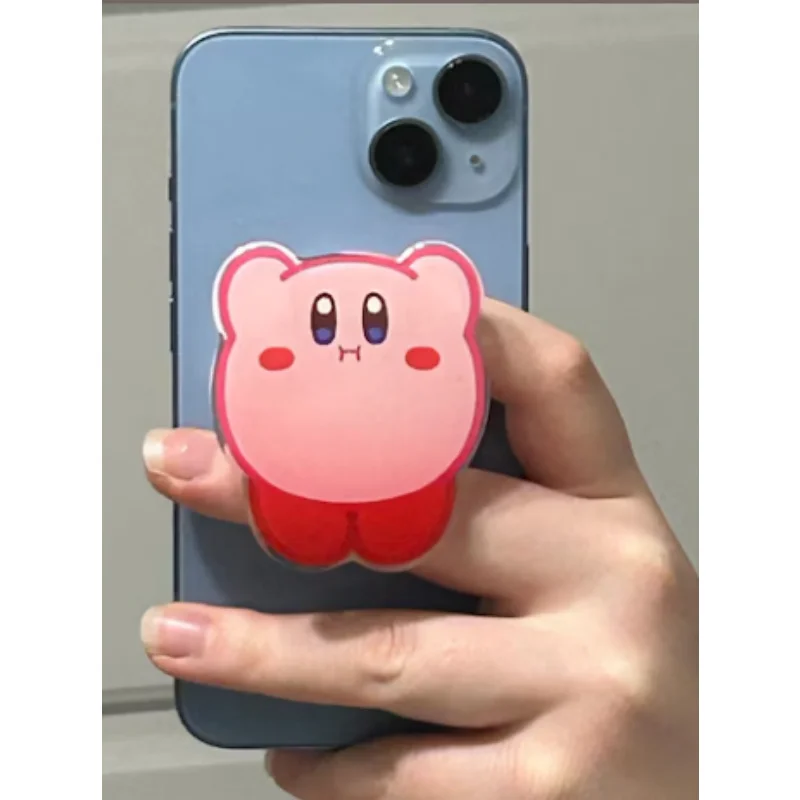 Kirby Cartoon Acrylic Phone Stand Cute Anime Character Flat Holder Portable Cellphone Support Collectible Decoration Ornament view 5