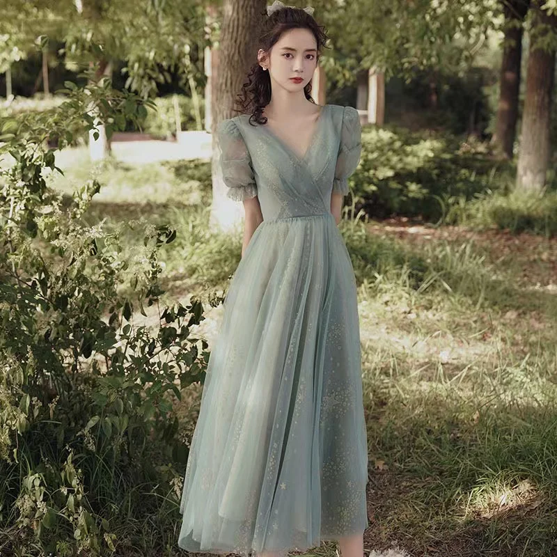 4 أنماط بسيطة فساتين وصيفة الشرف على شكل حرف a قبالة الكتف أنيقة يزين طويل تول كوكتيل رداء حفلات أعياد الميلاد للنساء