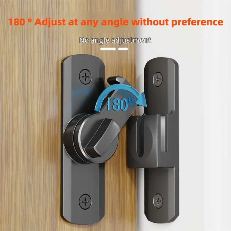 Trava de parafuso sem perfuração e trava de porta deslizante - Fixador de porta anti-roubo para banheiro/hotel montado em superfície