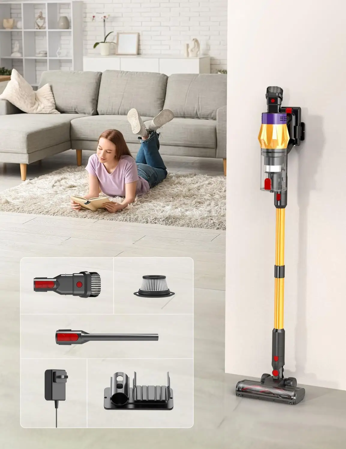 Wireless handheld vacuum cleaner, multi-functional household cleaning tool