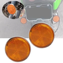 Motorcycle Round Amber Front Fork Cover Reflective Reflector Safety Warning cover For Suzuki BMW Honda gn125 5MM 6MM