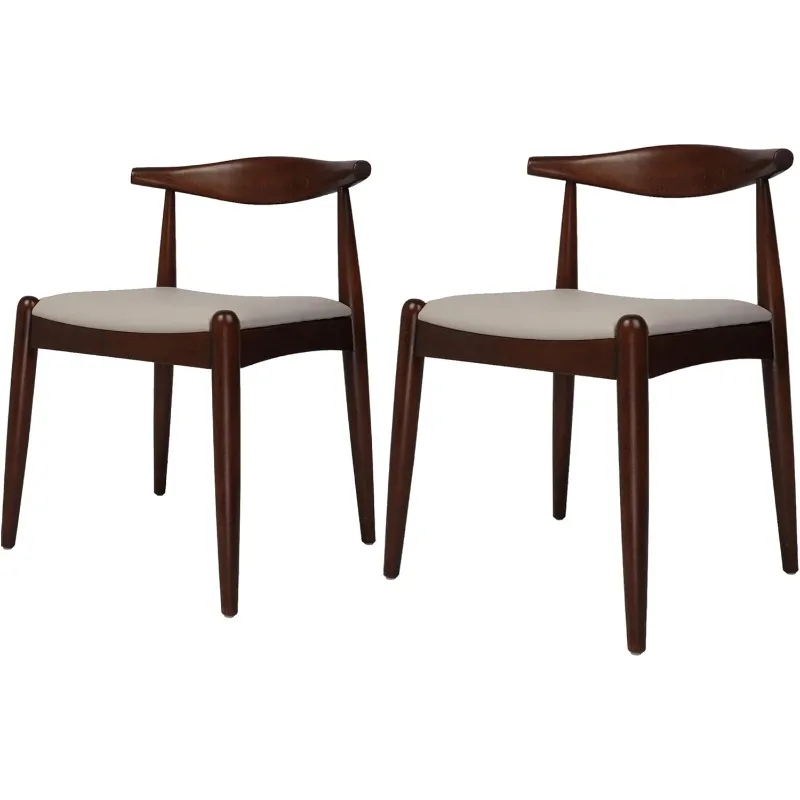 

LUCKYERMORE Mid Century Dining Chairs Set of 2, Modern Kitchen Chairs with Solid Wood Indoor Classic Wishbone Chairs