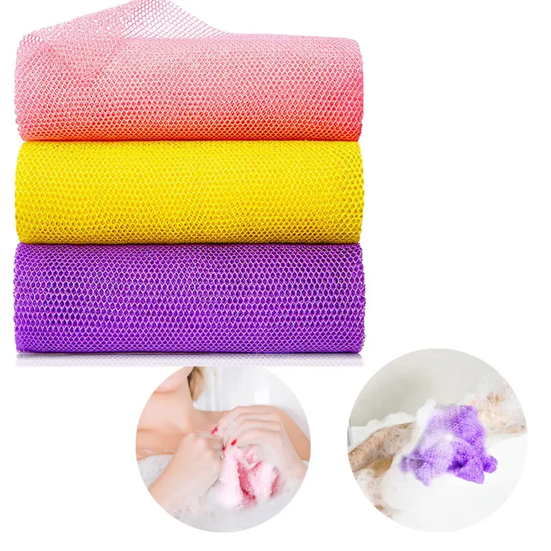 

3 PCS African Net Sponge Exfoliating Net African Bath Sponge Scrubbing Long Net Rag Wash Net Shower Body Scrubber