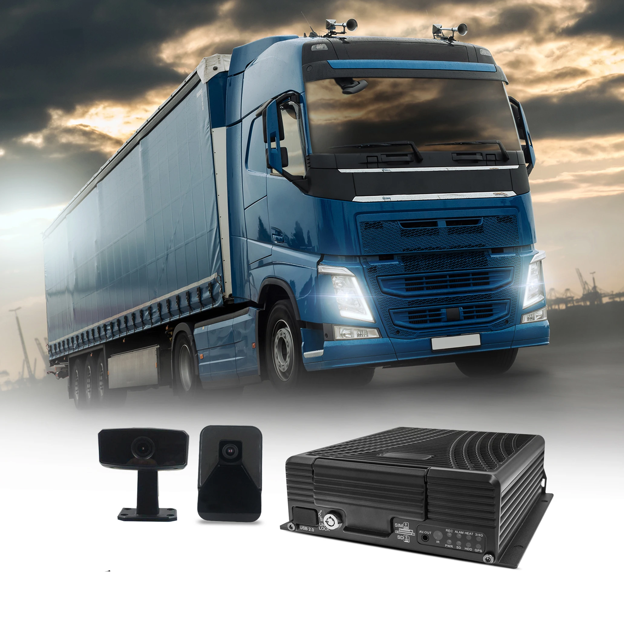 محرك الأقراص الصلبة للسيارة المحمول DVR 4G GPS مسجل فيديو رقمي HD 1080P MDVR مراقبة مسجل فيديو السيارة