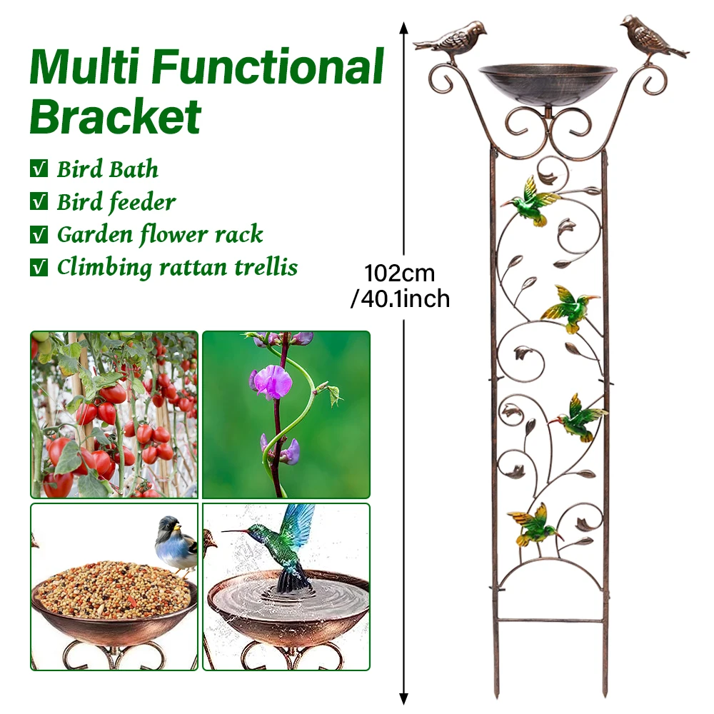 Garden Trellis Climbing Plant Trellis Support Cage For Flower Plant Vegetable Support Frame Indoor Outdoor Plant Stand Bird Bath