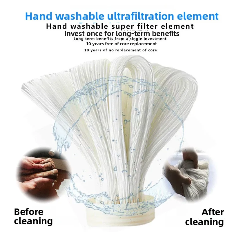PVDF Water Purifier Washable UF Filter Cartridge For Tap Water Filter Membrane Stainless Steel Horizontal Ultrafiltration