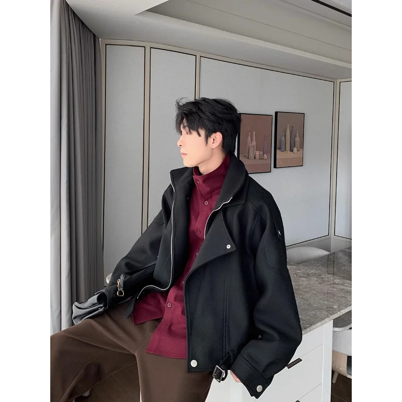 Men\'s New Spring and Autumn Style Jacket Loose and Casual Gold Velvet Long Sleeved Stand Up Collar