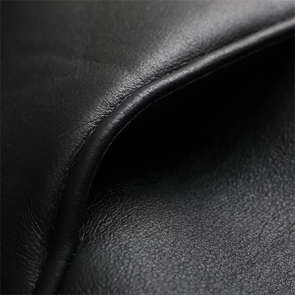 women's mid to long round neck long sleeved windbreaker for autumn and winter, new faux leather jacket