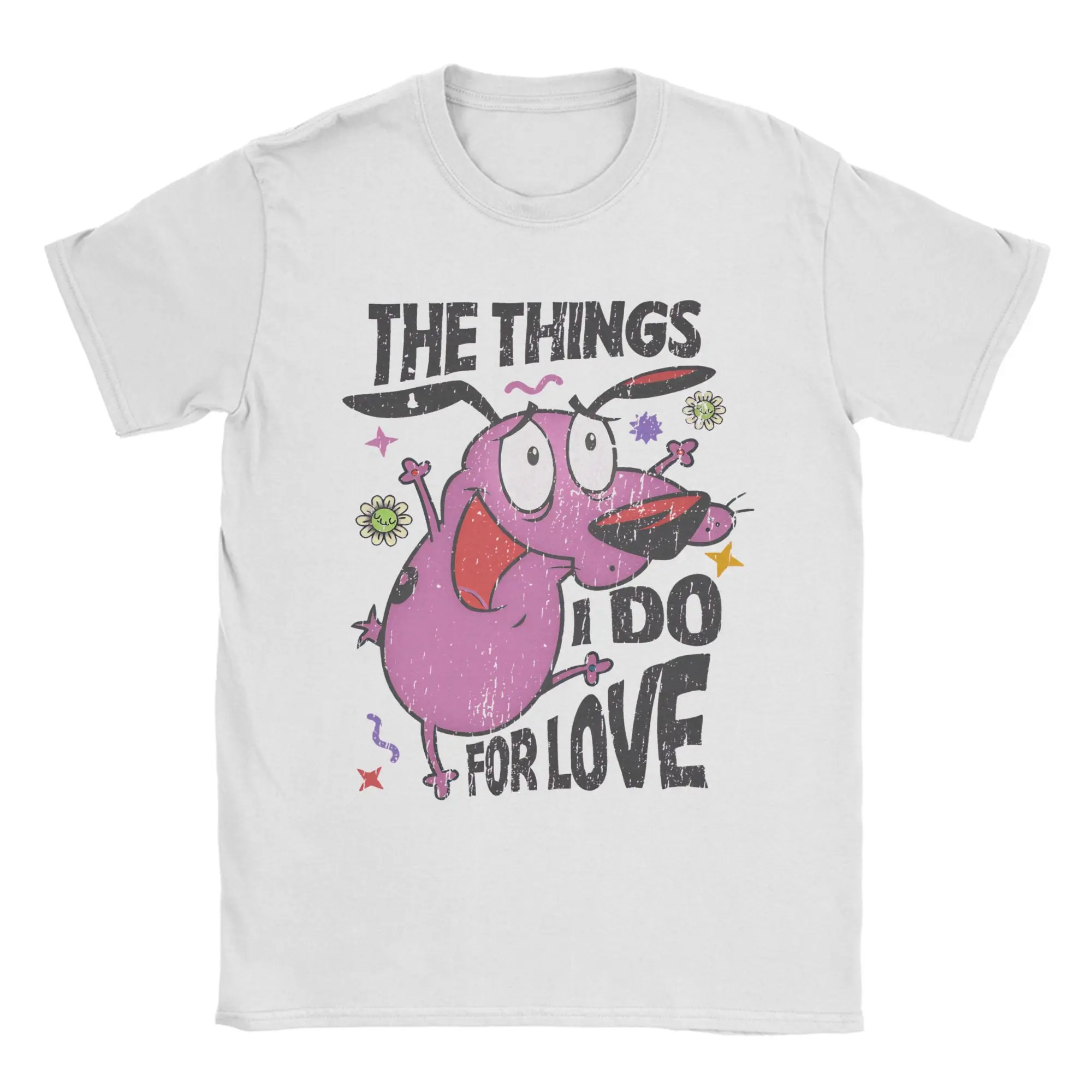 T-shirts rétro Courages The Cowardlys Dogs I Do for Love, t-shirts à col rond pour hommes, hauts à manches courtes en coton, haut d'été