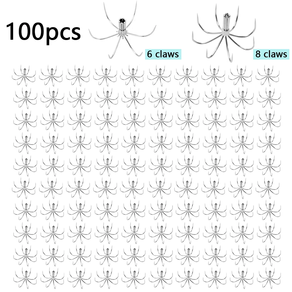 

JTUUWRAP 6/8 Claws Stainless Steel Fishing Hook for Saltwater Freshwater Fishing Tackle Accessories Universal Fishing Lures Hook