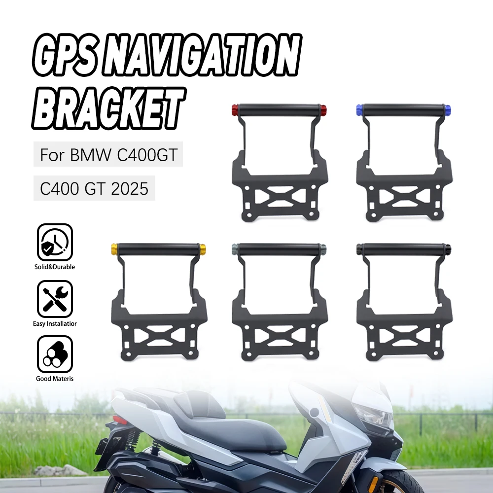 

2025 New For BMW C400GT C400 GT 2025 Motorcycle Accessories CNC Aluminum GPS Navigation Bracket Handlebar Bar Extension Bracket