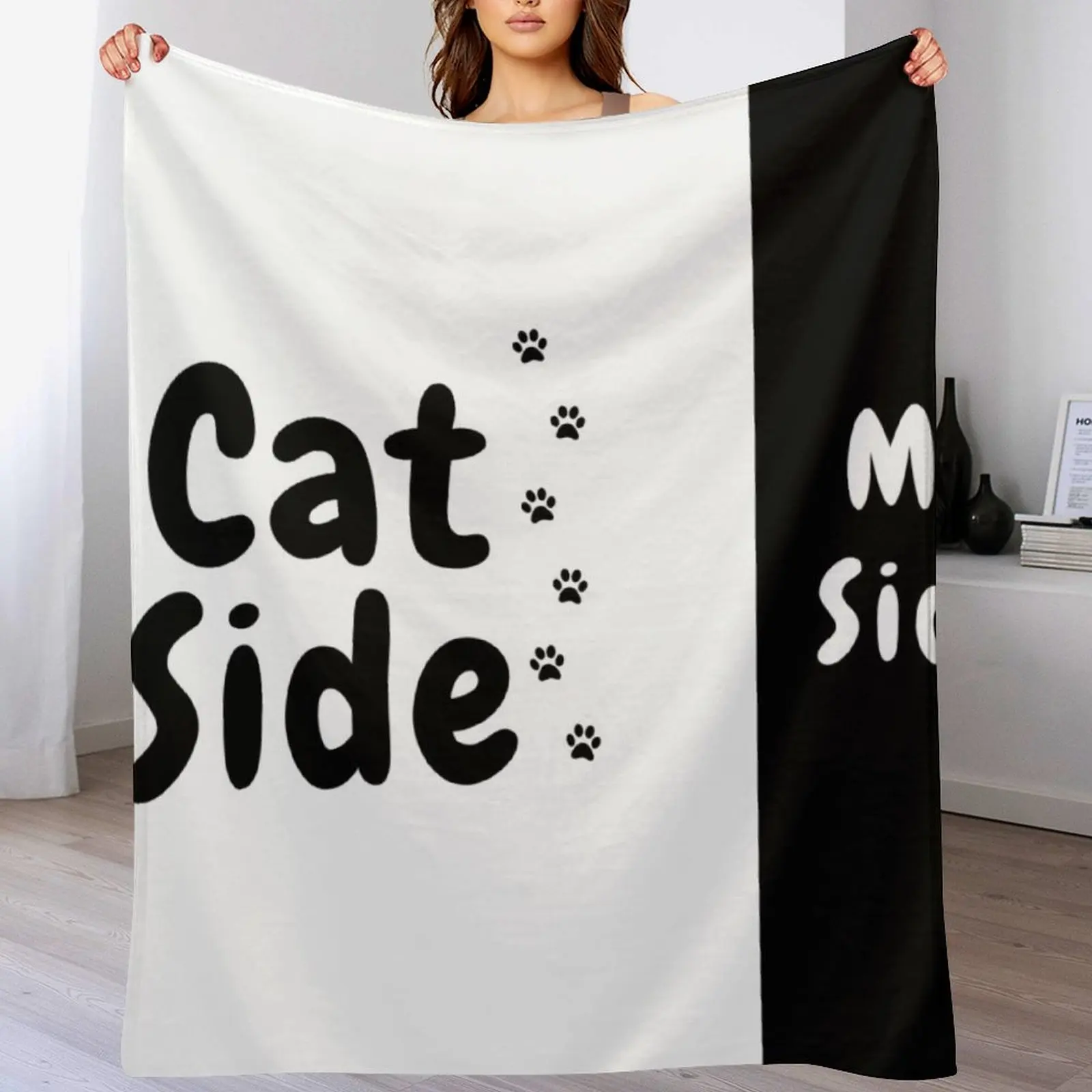 

Cat side My Side Funny Throw Blanket Blankets Sofas Of Decoration for sofa For Sofa Thin Loose Blankets