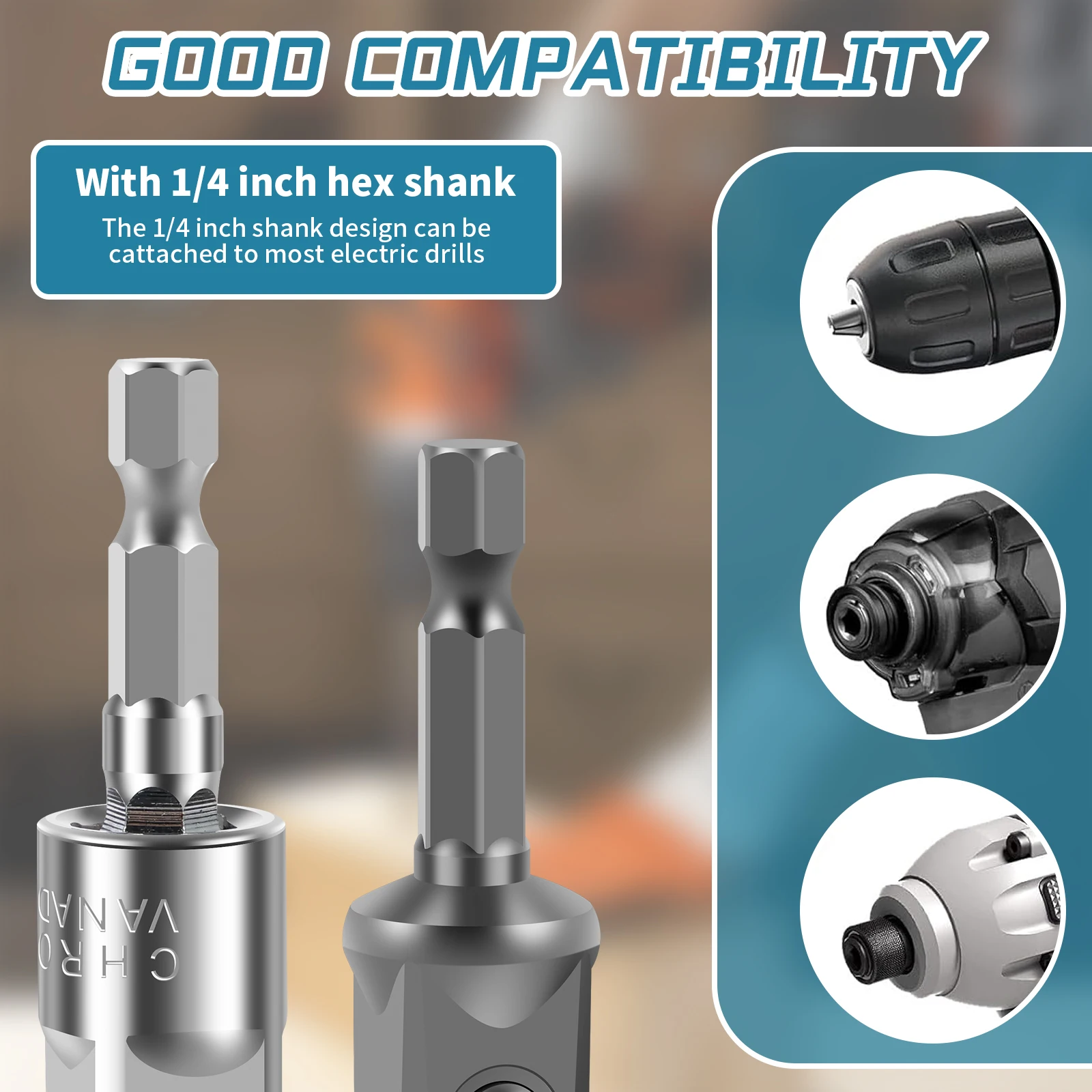 Blulu 9/16\(14mm) Power Nut Driver, Nut Runner Hollow Socket with 1/4\ Hex Shank, Fit Long Bolts and Ductwork for Overhead Fastening Applications Operations(1 Pack,10 Inch Blulu 9/16\(14mm) Power Nut Driver, Nut Runner Hollow Socket with 1/4\ Hex Shank, Fit Long Bolts and Ductwork for Overhead Fastening Applications Operations(1 Pack,10 Inch