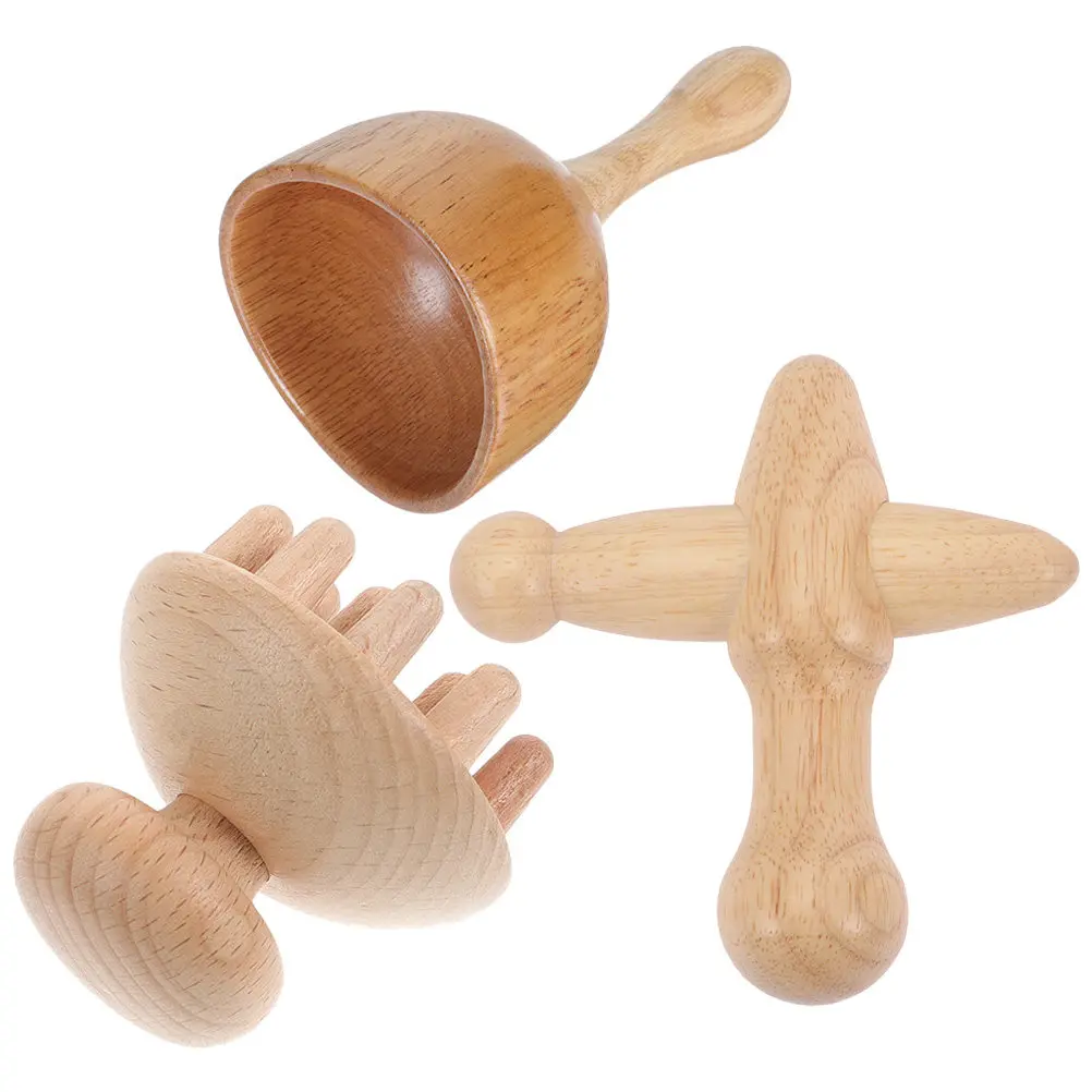 1Set Massage Tool Set Professional Wooden Sculpting Body Massager Effective Muscle Relaxation Home Travel Shoulder Neck Back
