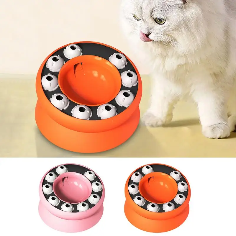 Cat Slow Feeder Elevated And Titled Puzzle Cat Feeding Bowl Healthy Eating Diet Pet Bowl Interactive Toy For Kittens