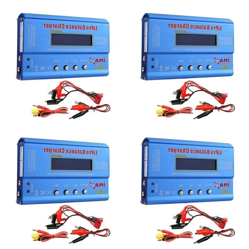 4X For IMAX B6 80W Lipo Battery +XT60 Lipo Nimh Li- Ni-Cd Digital Lipro Balance Battery Smart