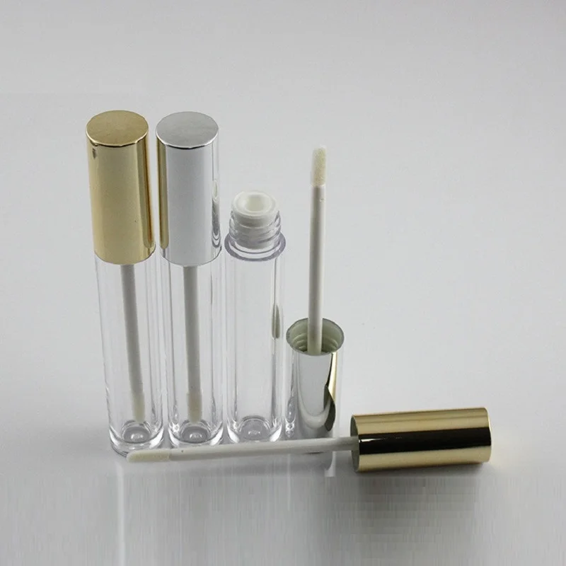 6ml przezroczysta tubka do ust złota/srebrna pokrywka serum do ust olejek błyszczyk/miod/tusz do rzęs/kredka do oczu płynny żel do makijażu kosmetyczny pakowanie paznokci
