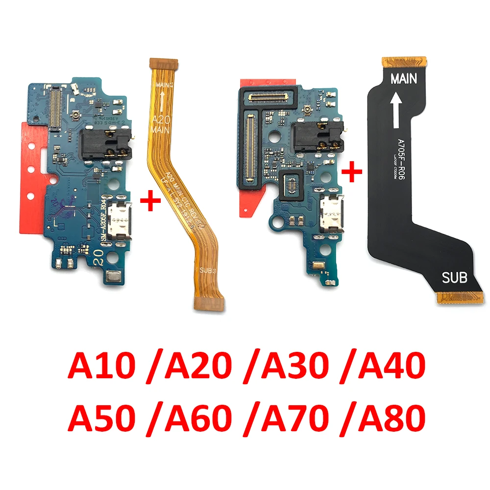 10 Pcs USB Charging Port Connector Board Flex Cable For Samsung A10 A20 A30 A40 A50 A60 A70 A80 MotherBoard Flex Cable