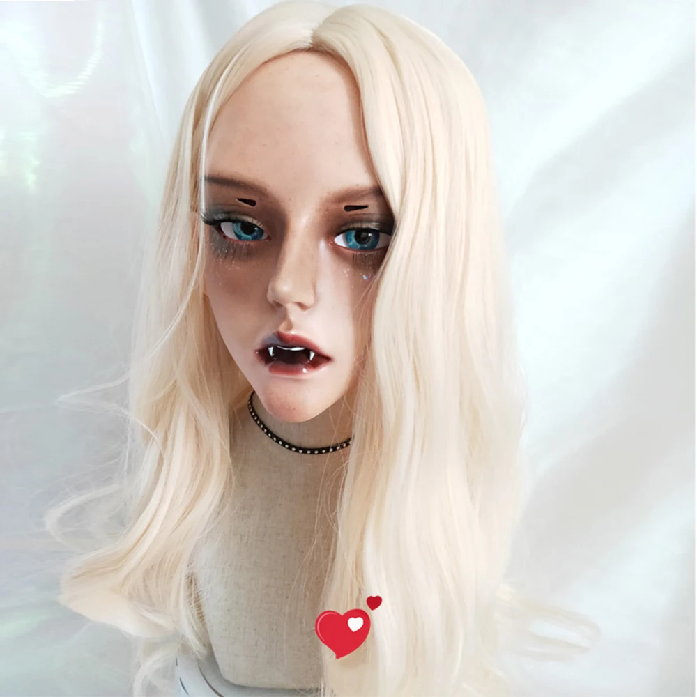 (Evil-04) Gurglelove Resin Half Head Kigurumi BJD Mask Cosplay Japanese Anime Role Lolita Mask Crossdress Doll