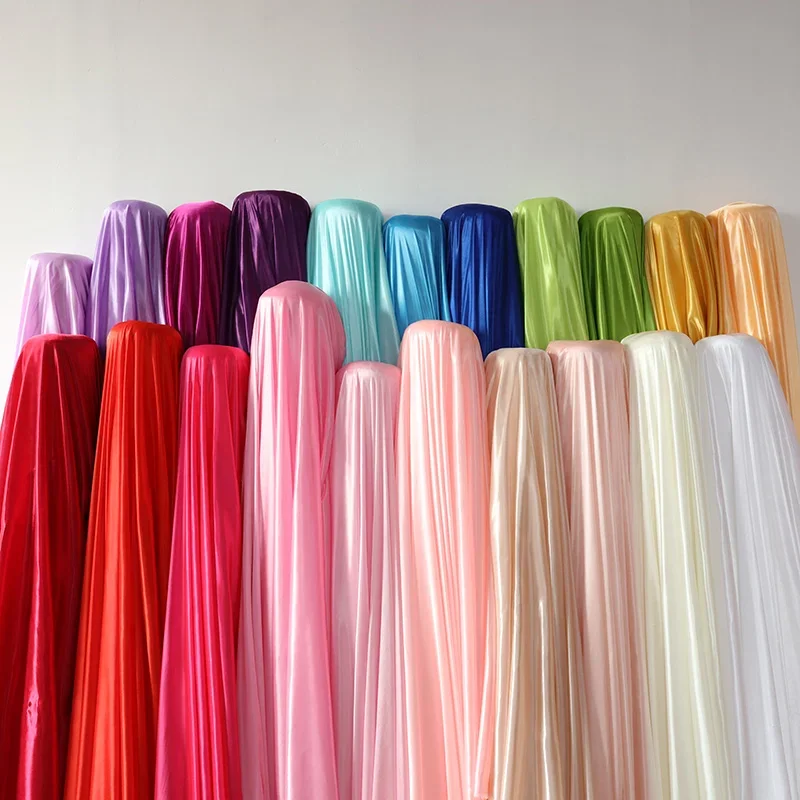 Pearlescent Ice Silk Fabric Curtain Wedding Veil Decoration Stretch Fabric Chemical Fiber Material Cloth Per Meters for Sewing