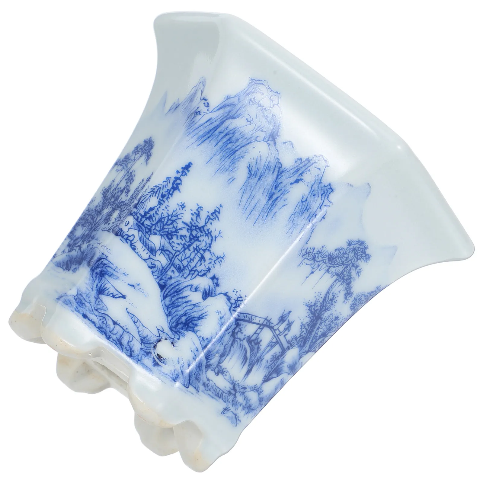 Blue and White Floral Porcelain Ceramic Decorative Flower Pot for Indoor Plants Office Desk Balcony Home Decor Traditional