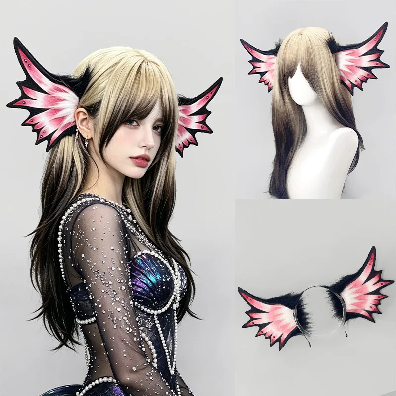 Handmade Sea Demon Elf Beast Ear Hair Hoop Headpiece Gothic Comic Exhibition Party Halloween Deep Space Fish Shark Headpiece