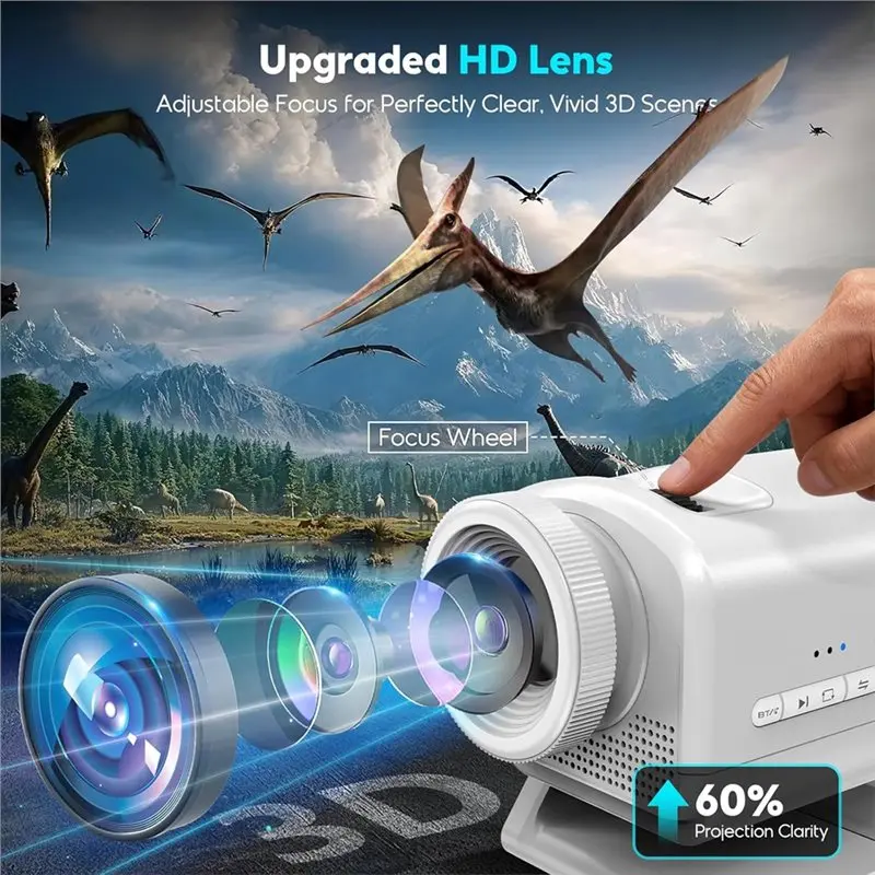 AA84 Galaxy Projector 3D HD Immersion Featuring 60 Themes, Bluetooth Speaker& Timer, Eu Plug Support Star