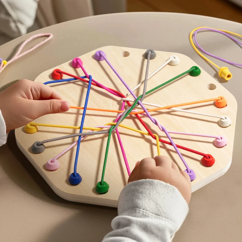 Kid Rope Knots Sensory Social Board Game Logical Thinking Challenge  Colore Twisted Connected Line Brain Strategy Fun Table Game