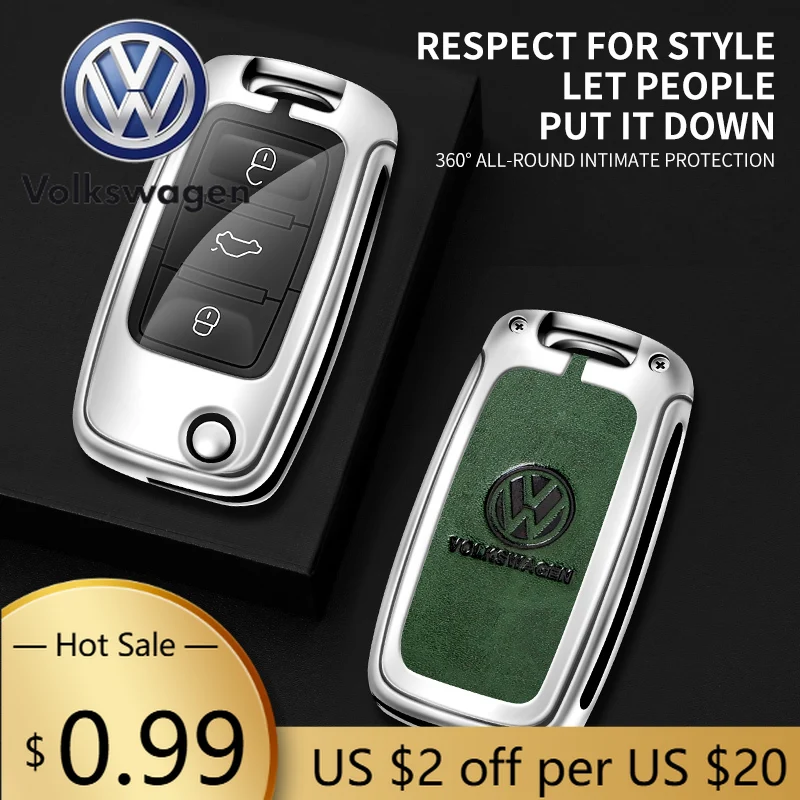 

For VOLKSWAGEN VW Leather Car Key Case Full Cover Protector Shell Bag for VW Volkswagen Polo Tiguan Passat Golf Jetta Lavida Key